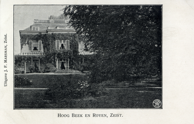 15840 Gezicht op de voorgevel van het landhuis Hoog Beek en Royen met omringend park (Driebergseweg 1) te Zeist uit het ...